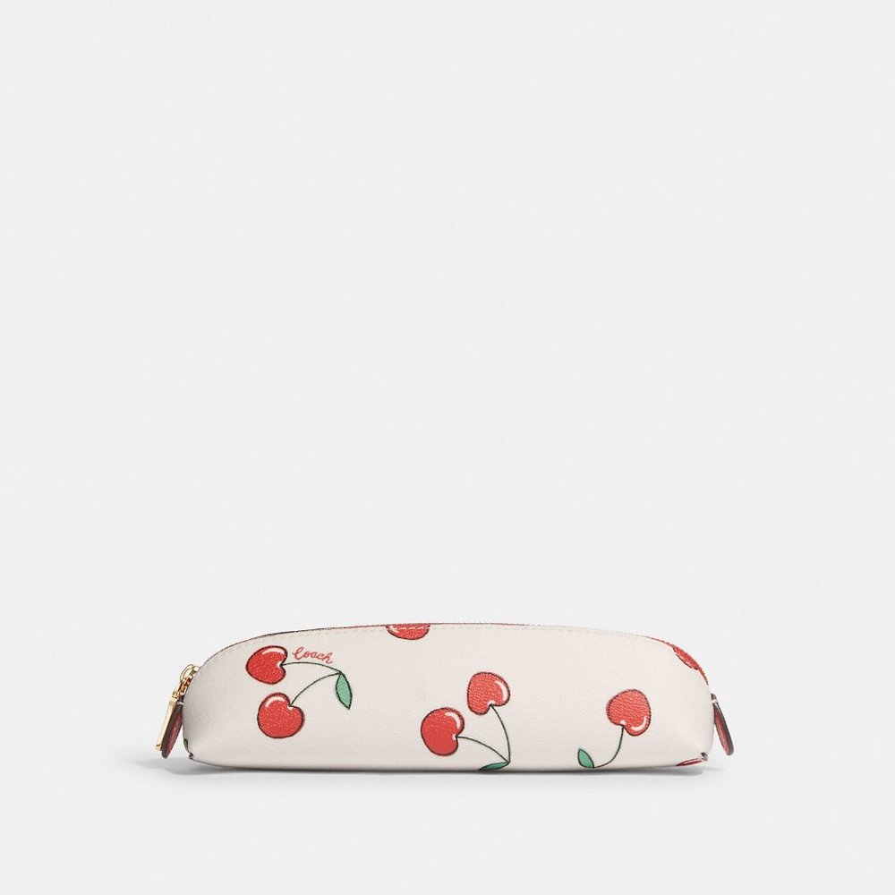 NWT COACH Pencil Case With Heart Cherry Print - CF365